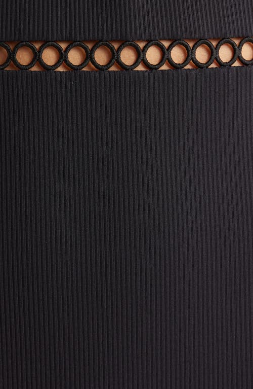 Becca Open Knit Inset One-piece Swimsuit In Black