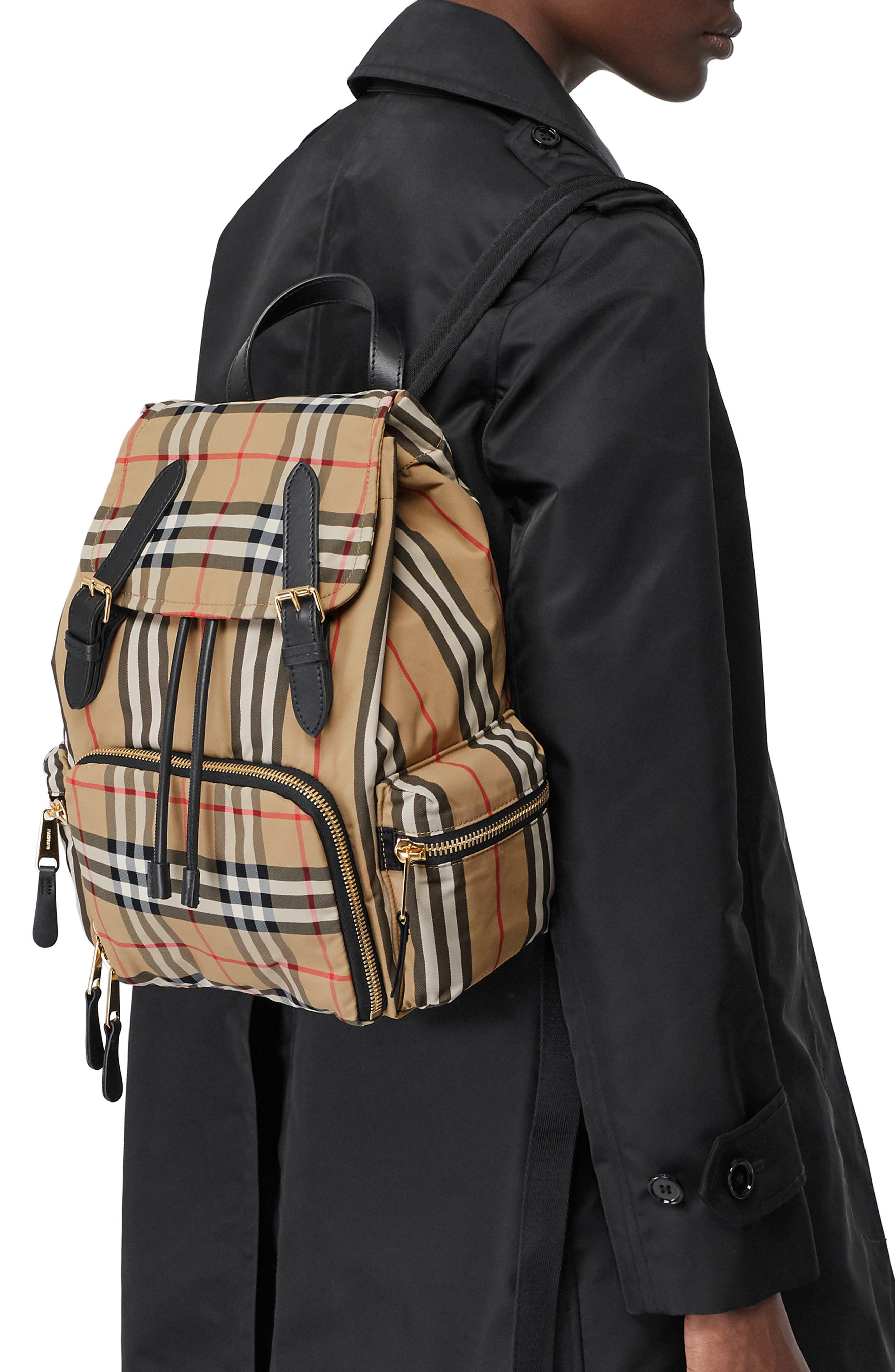 Burberry Medium Rucksack Vintage Check ECONYL<sup>®</sup> Backpack, Alternate, color, 