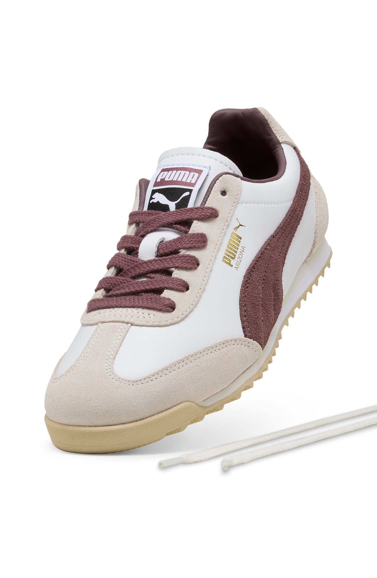 Arizona Retro Sneaker, Alternate, color, PUMA WHITE/ RICH COCOA