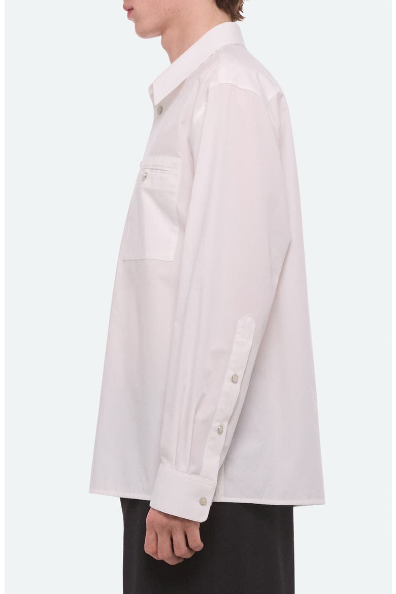 Relaxed Solid Cotton Button-Up Shirt, Alternate, color, WHITE