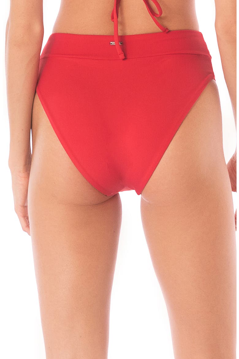 Suzy Q Reversible High Rise Bikini Bottoms, Alternate, color, RED