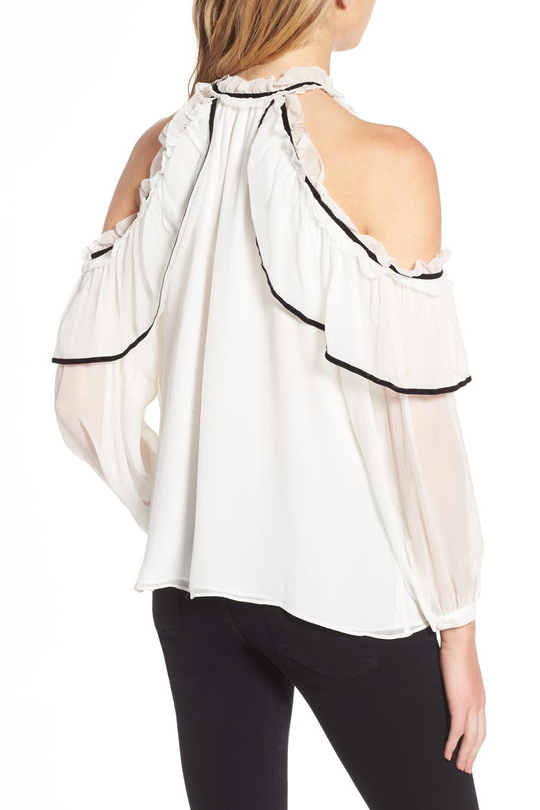 Ventura Cold Shoulder Silk Blouse, Alternate, color, IVORY