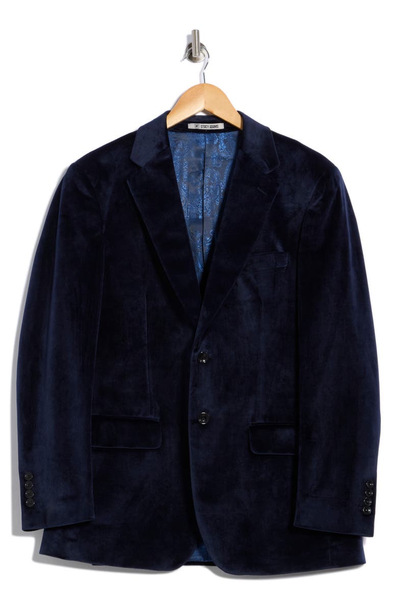 ZEGARIE Velvet Two-Button Sport Coat, Alternate, color, Navy