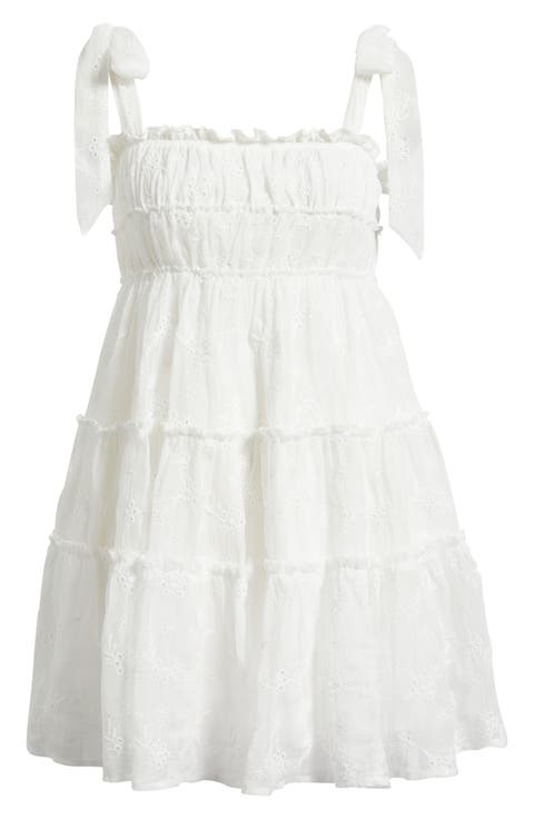 Tiered Eyelet Mini Sundress