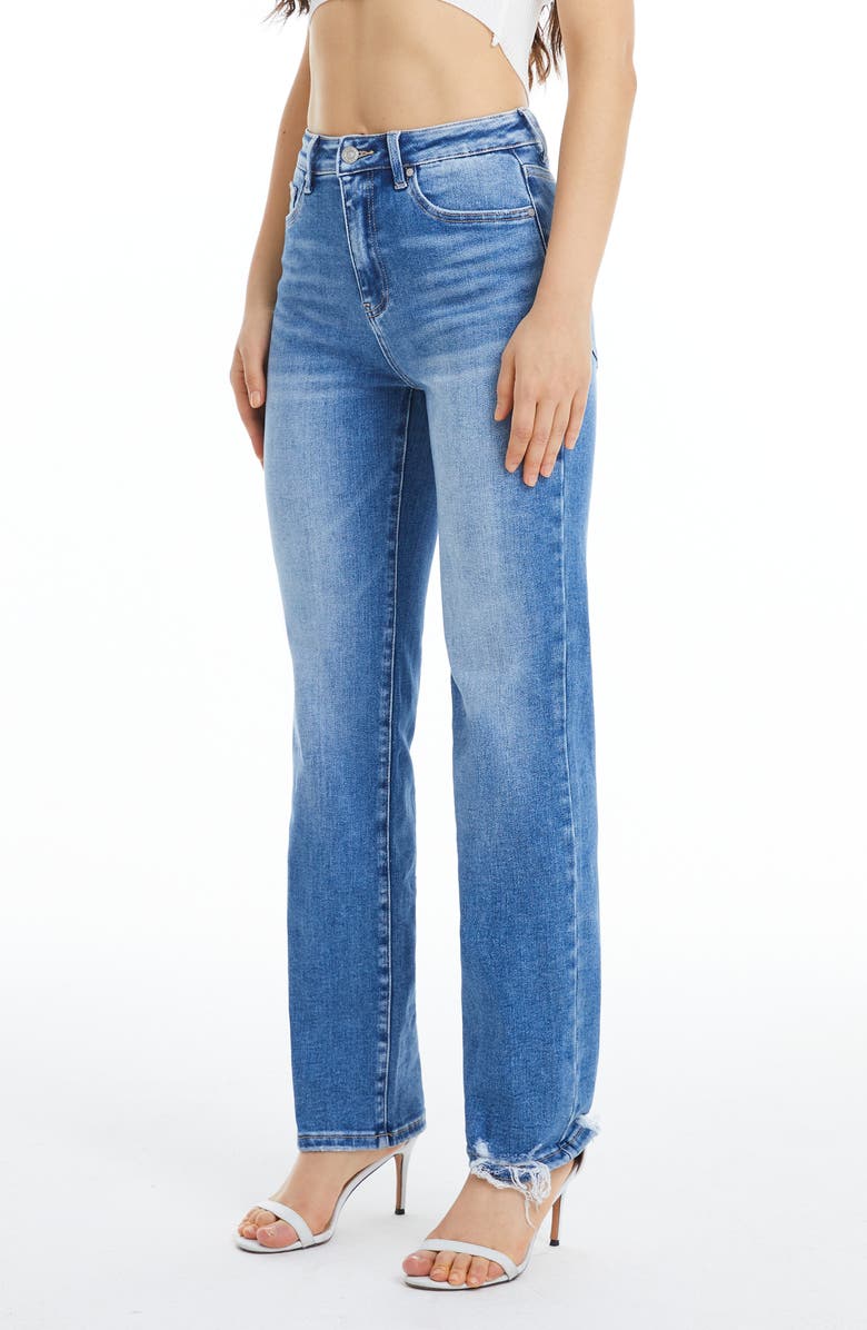 Bayeas High Waist Tapered Straight Leg Jeans, Alternate, color, 