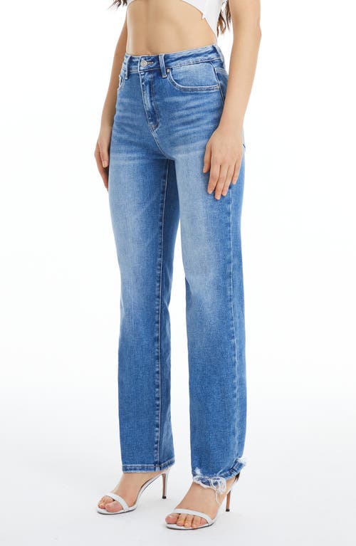 Bayeas High Waist Tapered Straight Leg Jeans In Blue
