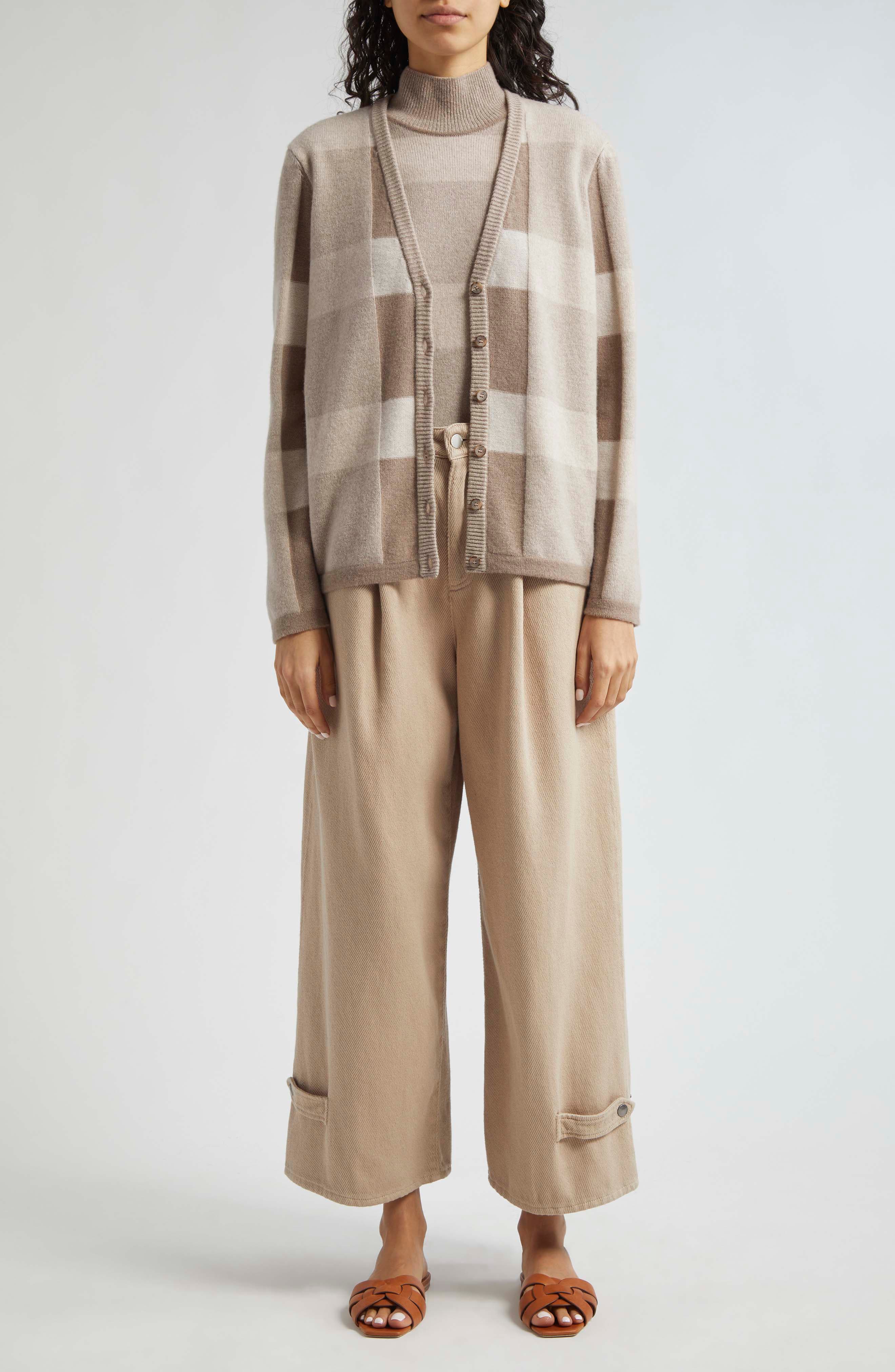 Check Wool & Cashmere Cardigan - image 2