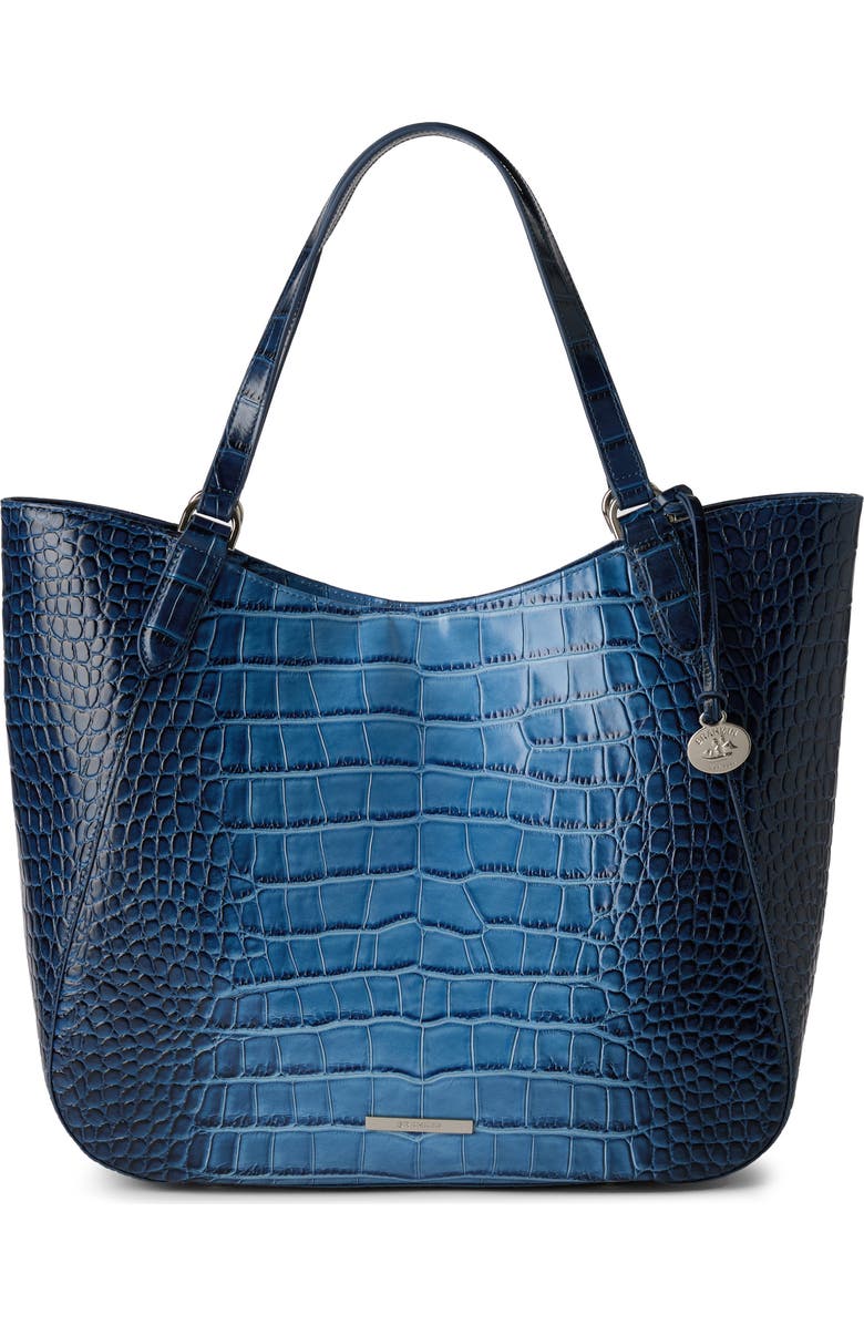 Brahmin Aliza Croc Embossed Leather Tote, Main, color,