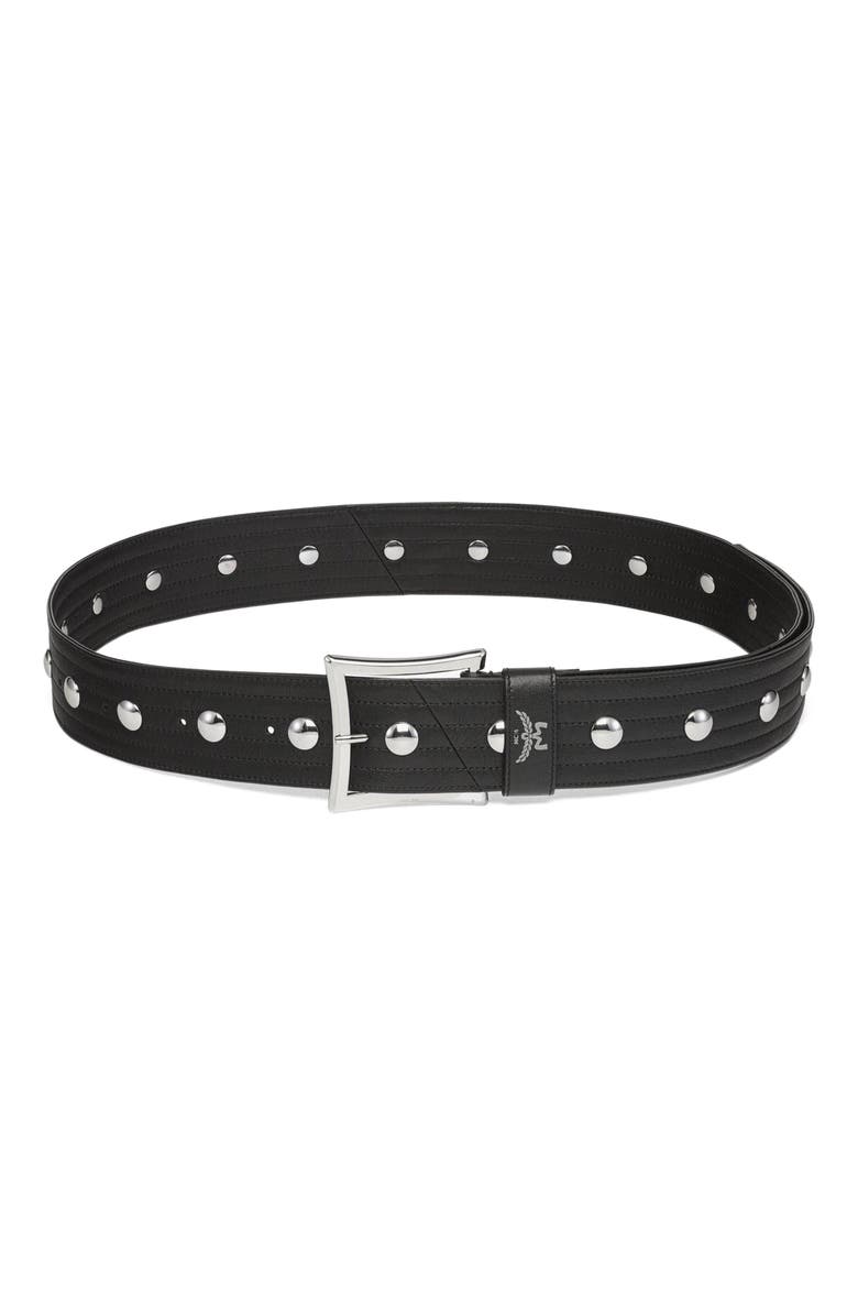 MCM Aren 2" Belt in Galactic Gala Leather, Main, color, Black