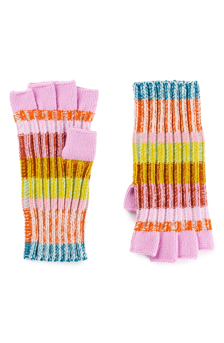 verloop Mosaic Fingerless Gloves, Alternate, color, Rust Lilac Orange Multi