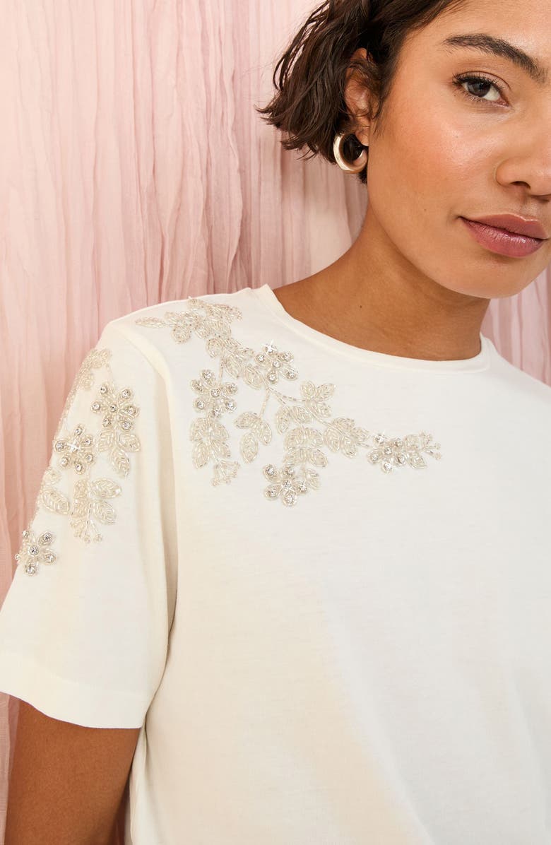 Friends Like These Embellished Shoulder Cotton T-Shirt, Alternate, color,