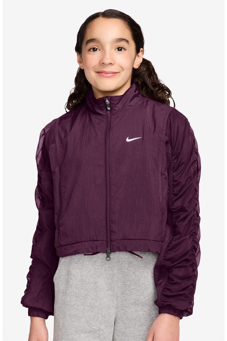Kids' Dance Dri-FIT Jacket, Main, color, 610 BORDEAUX
