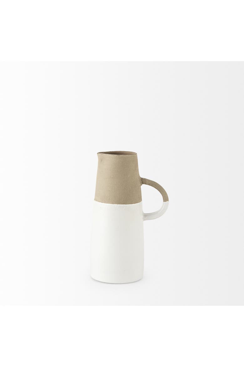 Garand  Two-Toned Ceramic Jug, Alternate, color, White
