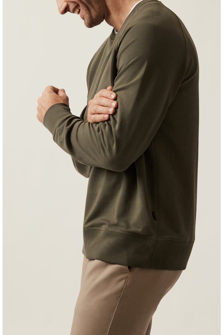 Stretch French Terry Crewneck Sweatshirt, Alternate, color, PIMENTO OLIVE