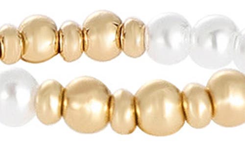 Ettika Set Of 3 Faux Pearl Beaded Stretch Bracelets