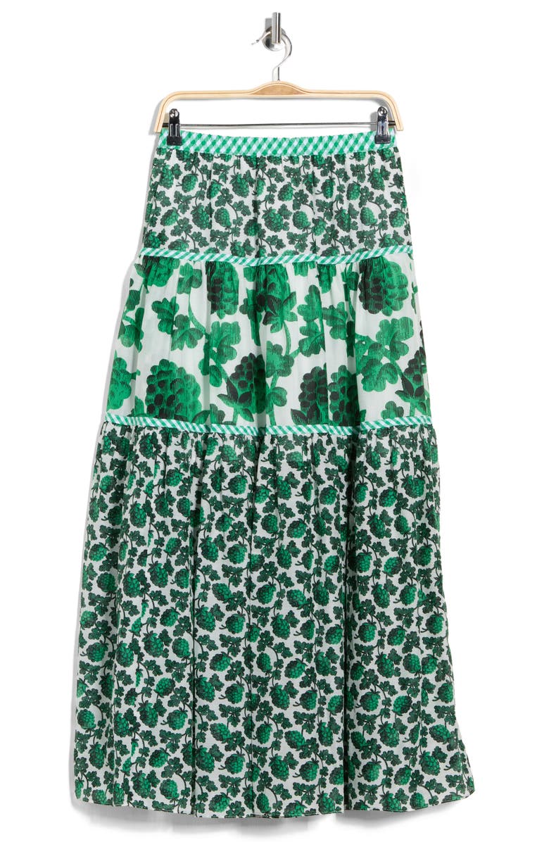 Diane von Furstenberg Shiloh Maxi Skirt, Main, color, Berries Indian Green Mix
