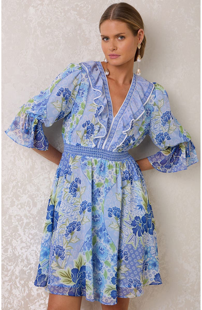 Hale Bob Tara Chiffon Dress, Alternate, color, Blue