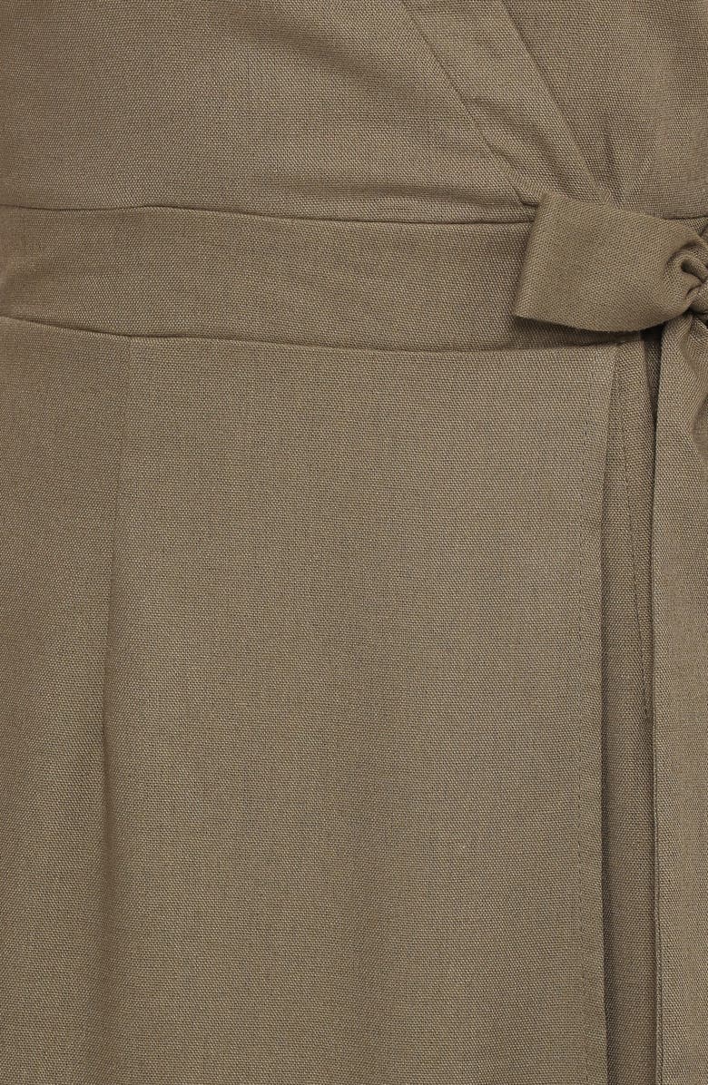 Petal & Pup Leontine Wrap Midi Dress, Alternate, color, Olive