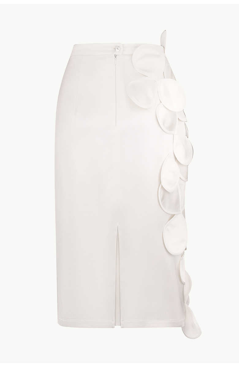 Malva Florea Below-Knee Bridal Skirt With Floral Appliques, Alternate, color, Ivory