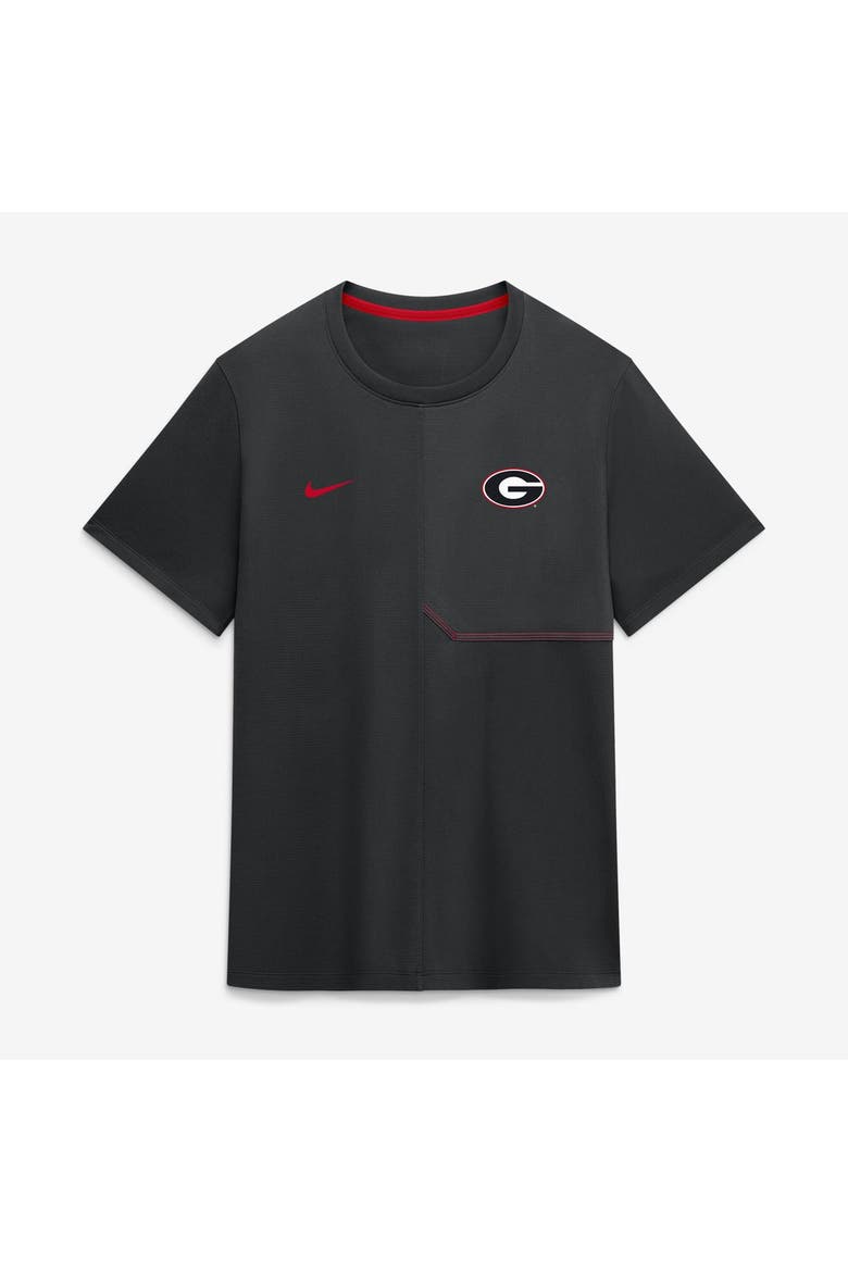 Men's Nike Black Georgia Bulldogs 2026 Sideline UV Dri-FIT Coaches Shirt, Main, color, Black