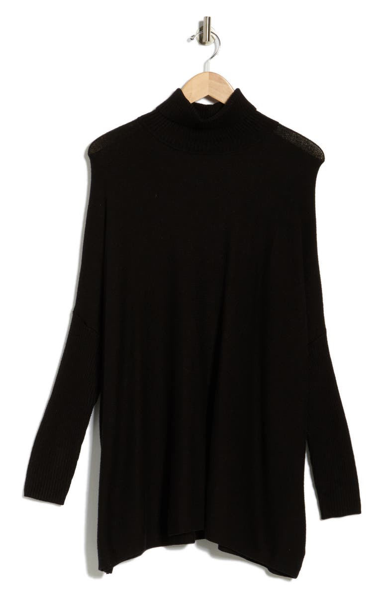 Joseph A Oversize Boxy Turtleneck Sweater, Alternate, color, Black