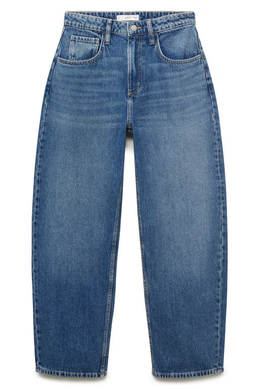 Mango High Waist Balloon Jeans In Blue