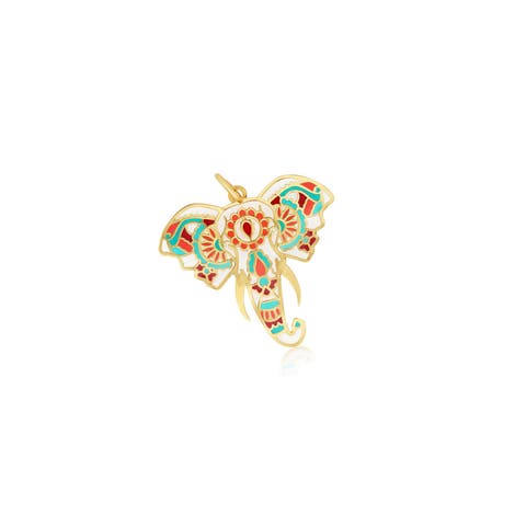 Multicolored Enamel Elephant Charm