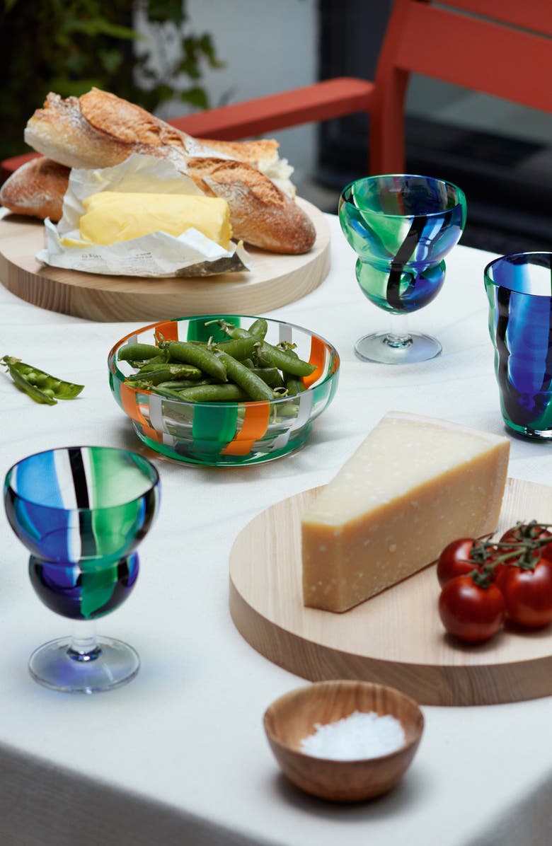 LSA Folk Glass Bowl, Alternate, color, Green/ Orange