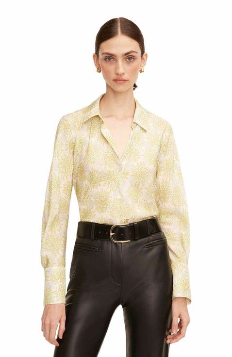 Mini Astera Fleur Long-Sleeve Button-Front Shirt