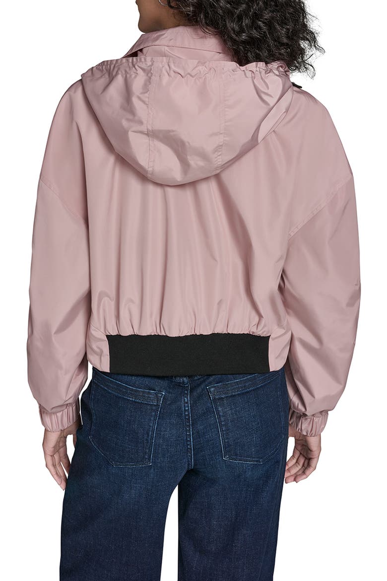 Short Hooded Logo Rain Jacket, Alternate, color, BLUSH