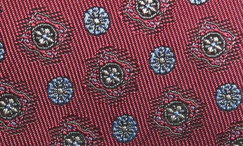 Canali Medallion Silk Jacquard Tie In Multi