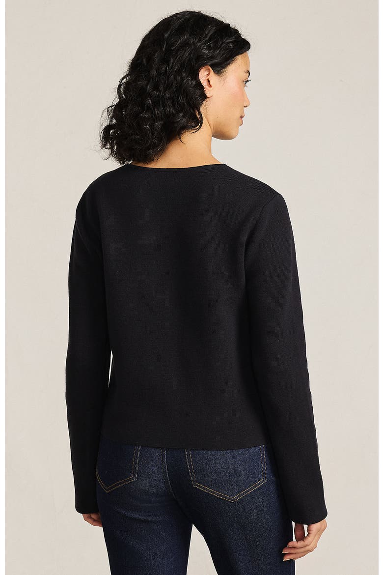 Fine Gauge Cotton Milano Blazer Sweater, Alternate, color, Black