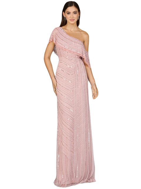 Off Shoulder Sheath Beaded Gown