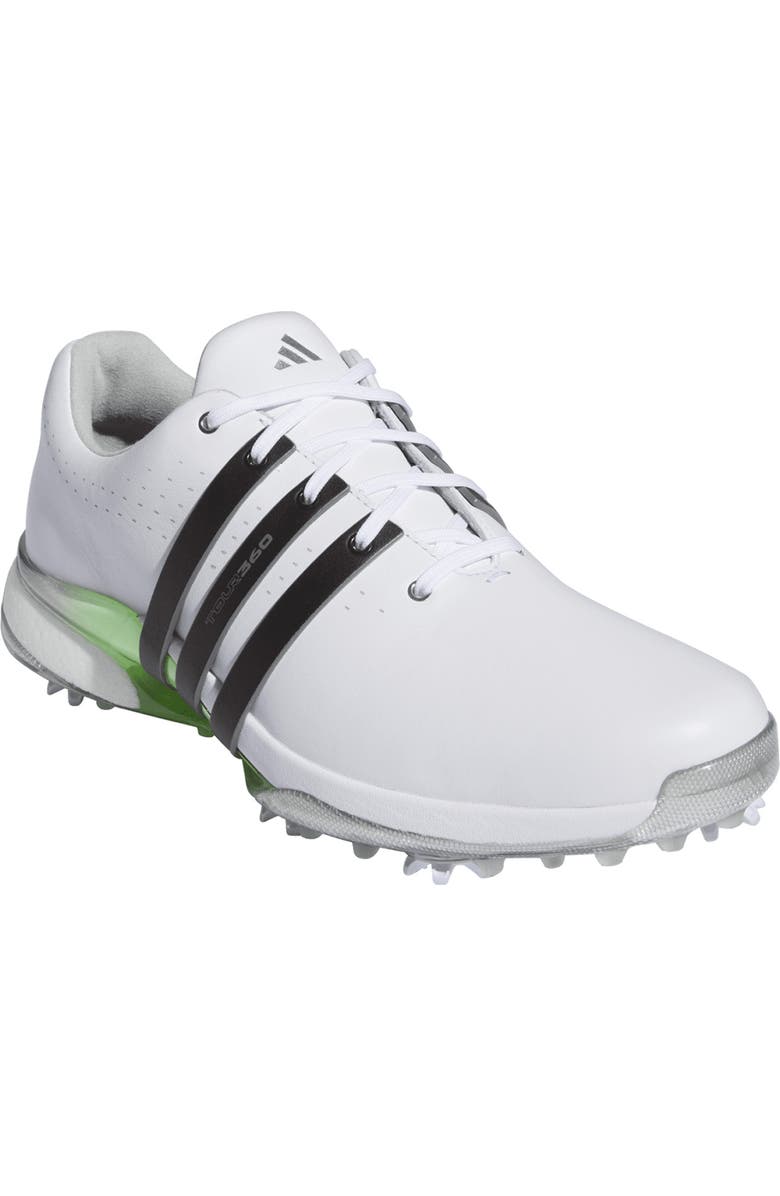 adidas Tour360 24 Boost<sup>™</sup> Golf Shoe, Main, color, White/ Black/ Green Spark