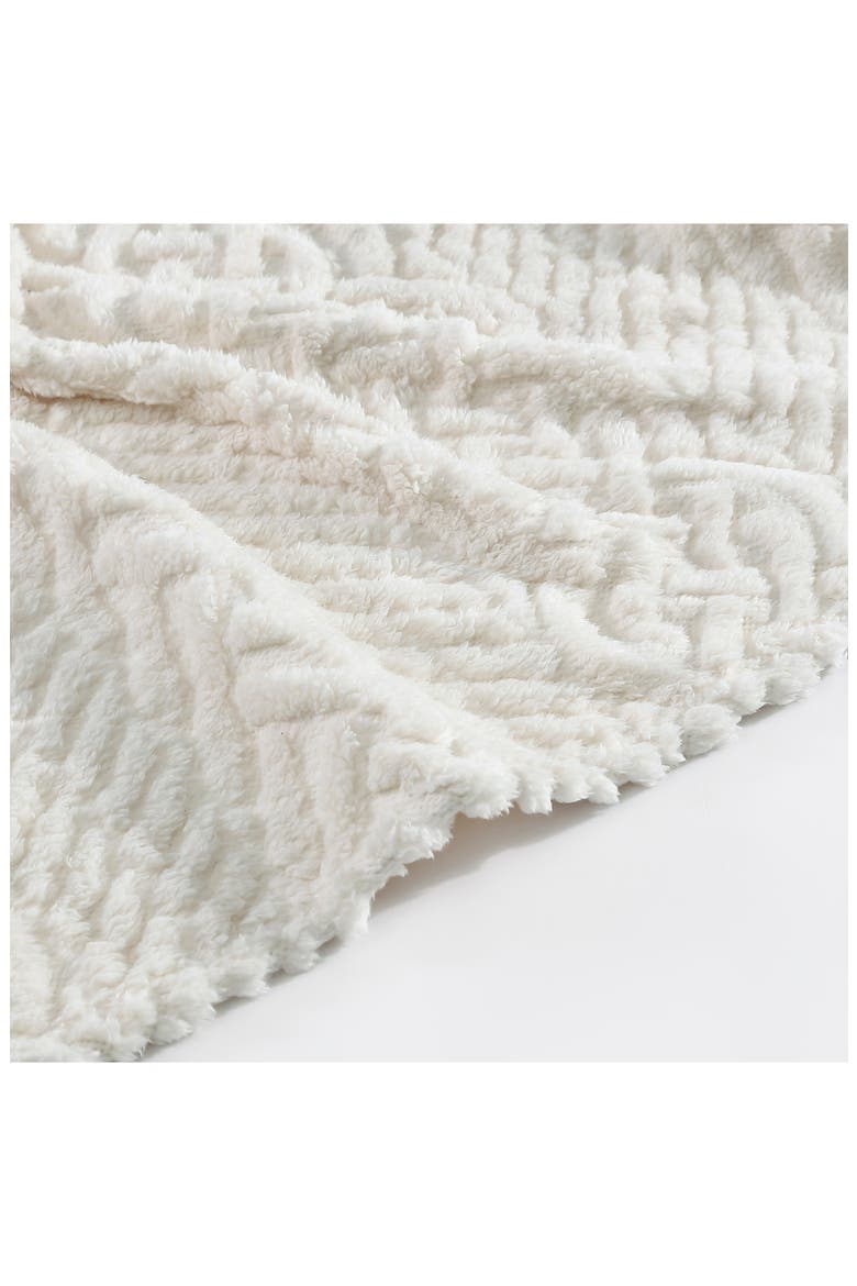 Declan Faux Shearling Throw Blanket, Alternate, color, BEIGE
