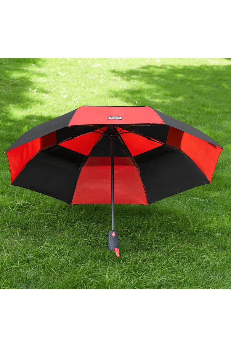 Vented Compact Umbrella, Alternate, color, Black/Red