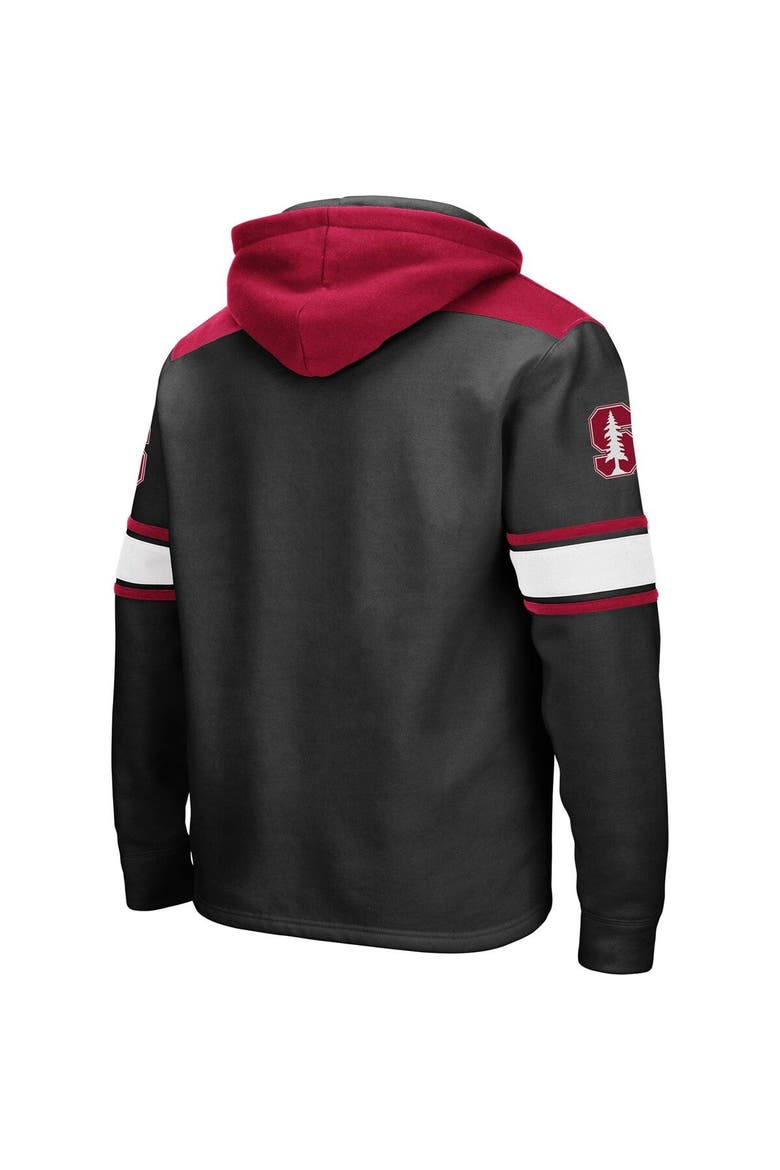 Men's Colosseum Black Stanford Cardinal 2.0 Lace-Up Pullover Hoodie, Alternate, color, Black
