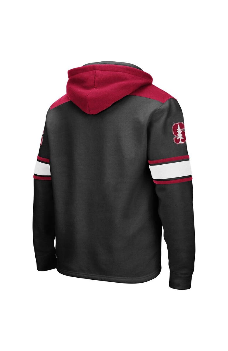COLOSSEUM Men's Colosseum Black Stanford Cardinal 2.0 Lace-Up Pullover Hoodie, Alternate, color, Black