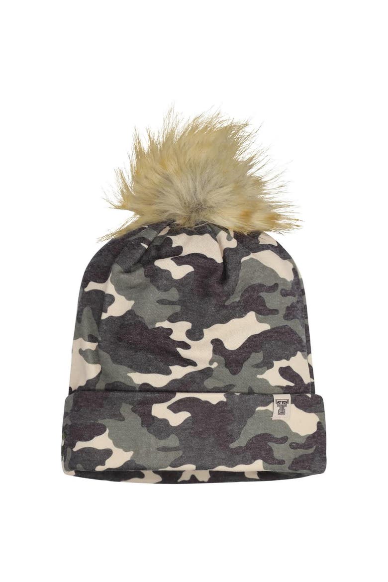 Men's Top of the World  Camo Texas Tech Red Raiders Operation Hat Trick Woven Cuffed Knit Hat with Pom, Main, color, Camo