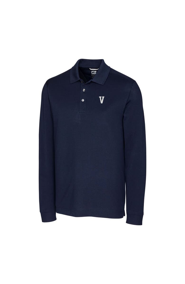 Cutter & Buck Men's Cutter & Buck Navy Villanova Wildcats Vault Advantage Tri-Blend Pique Big & Tall Long Sleeve Polo, Alternate, color, 
