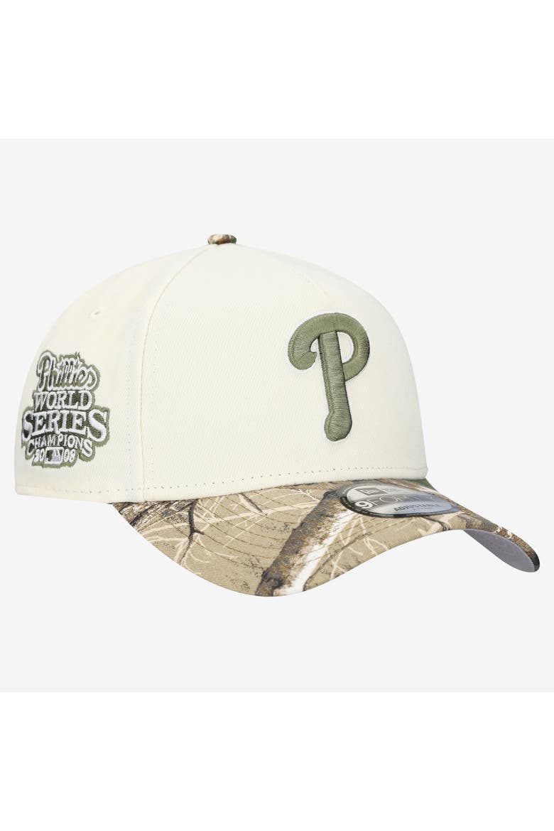 Men's New Era Khaki/Realtree Camo Philadelphia Phillies 9FORTY A-Frame Adjustable Hat, Main, color, Khaki