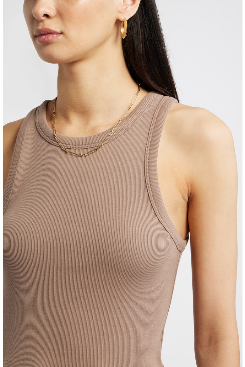 Everyday Cotton Rib Tank, Alternate, color, BROWN LENTIL