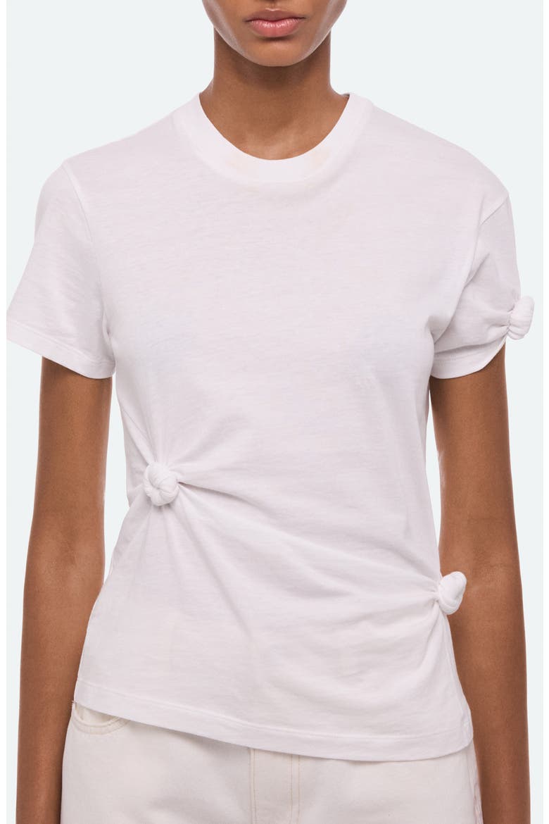 Knot Detail Cotton Baby Tee, Alternate, color, WHITE