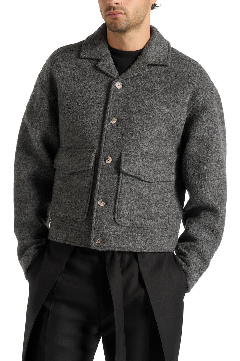 Aurel Wool Jacket With Revere Collar, Main, color, Grey