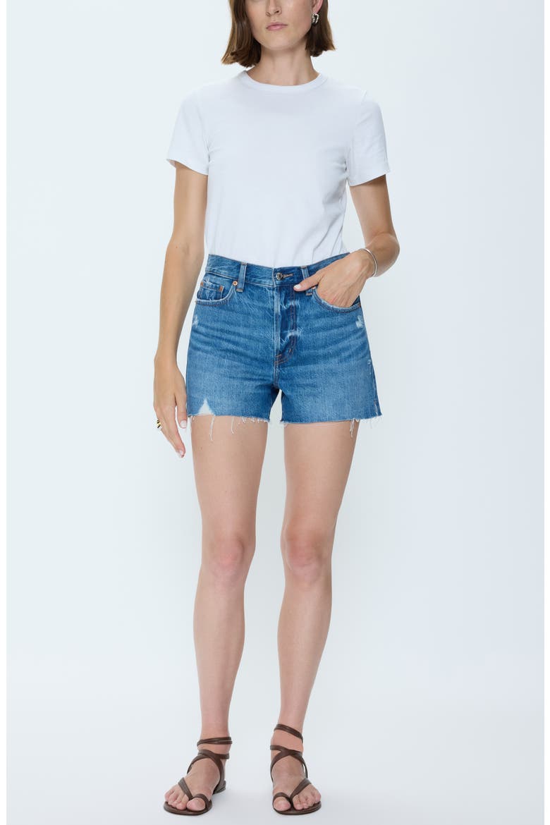 Nova High Waist Cutoff Denim Shorts, Alternate, color, CALLING