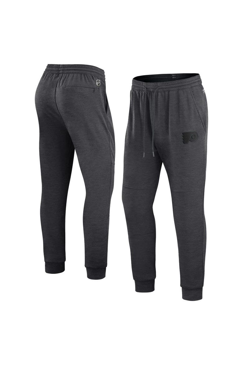 Men's Fanatics Branded Heather Charcoal Philadelphia Flyers Authentic Pro Road Jogger Sweatpants, Main, color, Heather Charcoal