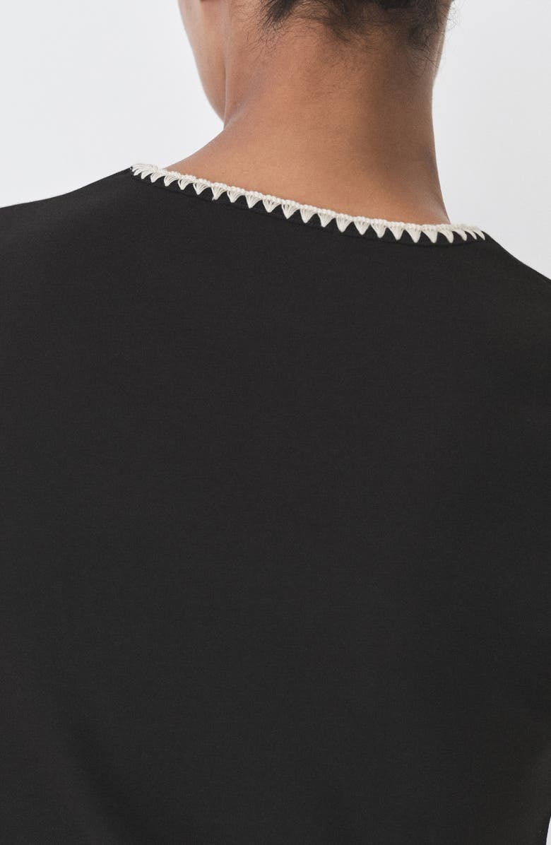 MANGO Contrast Stitch Trim T-Shirt, Alternate, color, 