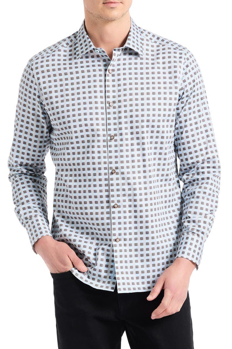 Ostin Long Sleeve Button-Up Shirt, Main, color, TAN