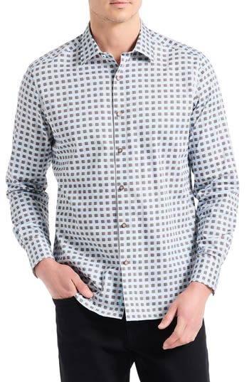 Robert Graham Ostin Long Sleeve Button-up Shirt In Gray