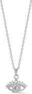 SPHERA MILANO Faux Pearl & Cubic Zirconia Evil Eye Pendant Necklace
